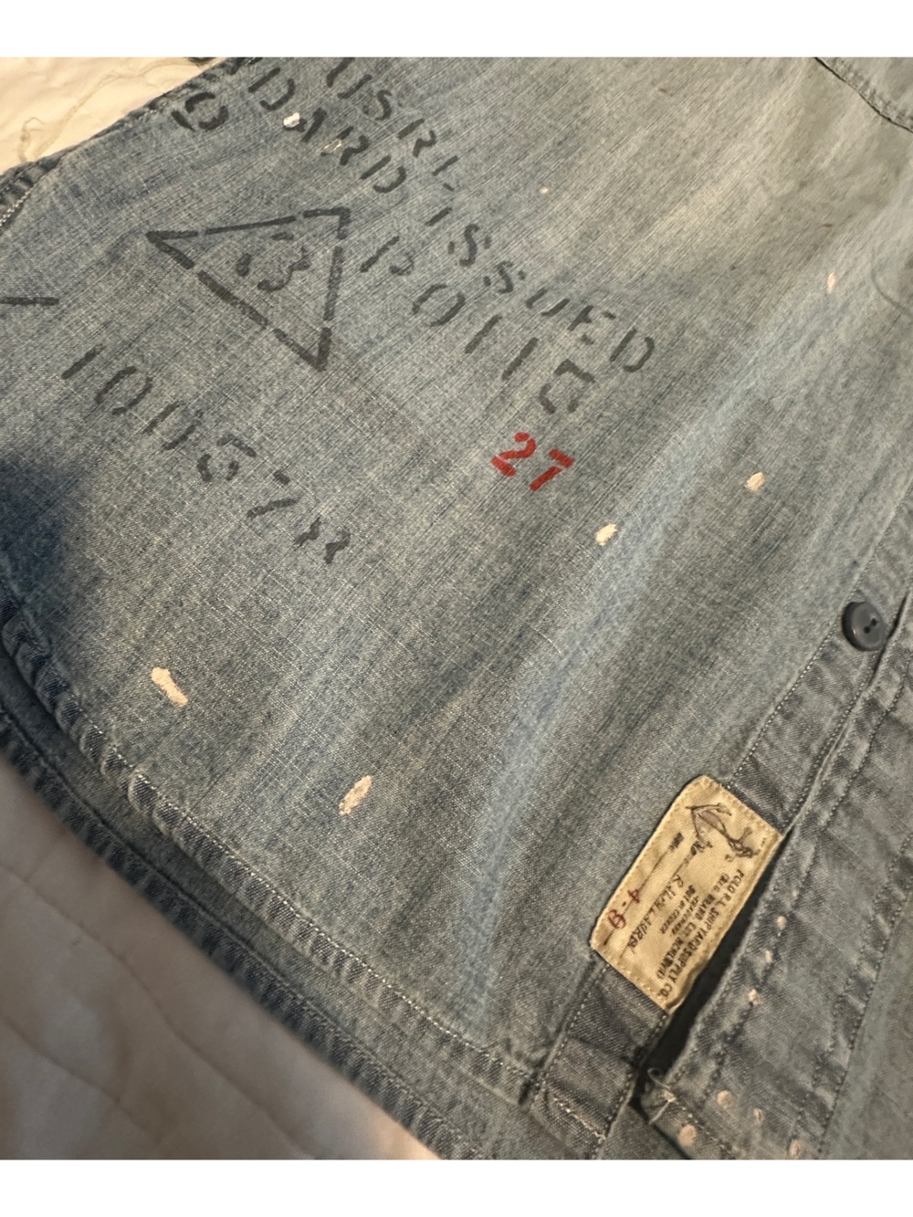 Polo Ralph Lauren Distressed Denim Button-Down Shirt - Picture 6 of 10